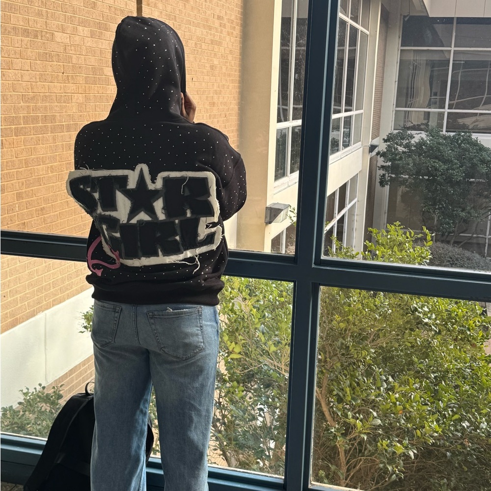 Black Star Girl hello kitty Hoodie